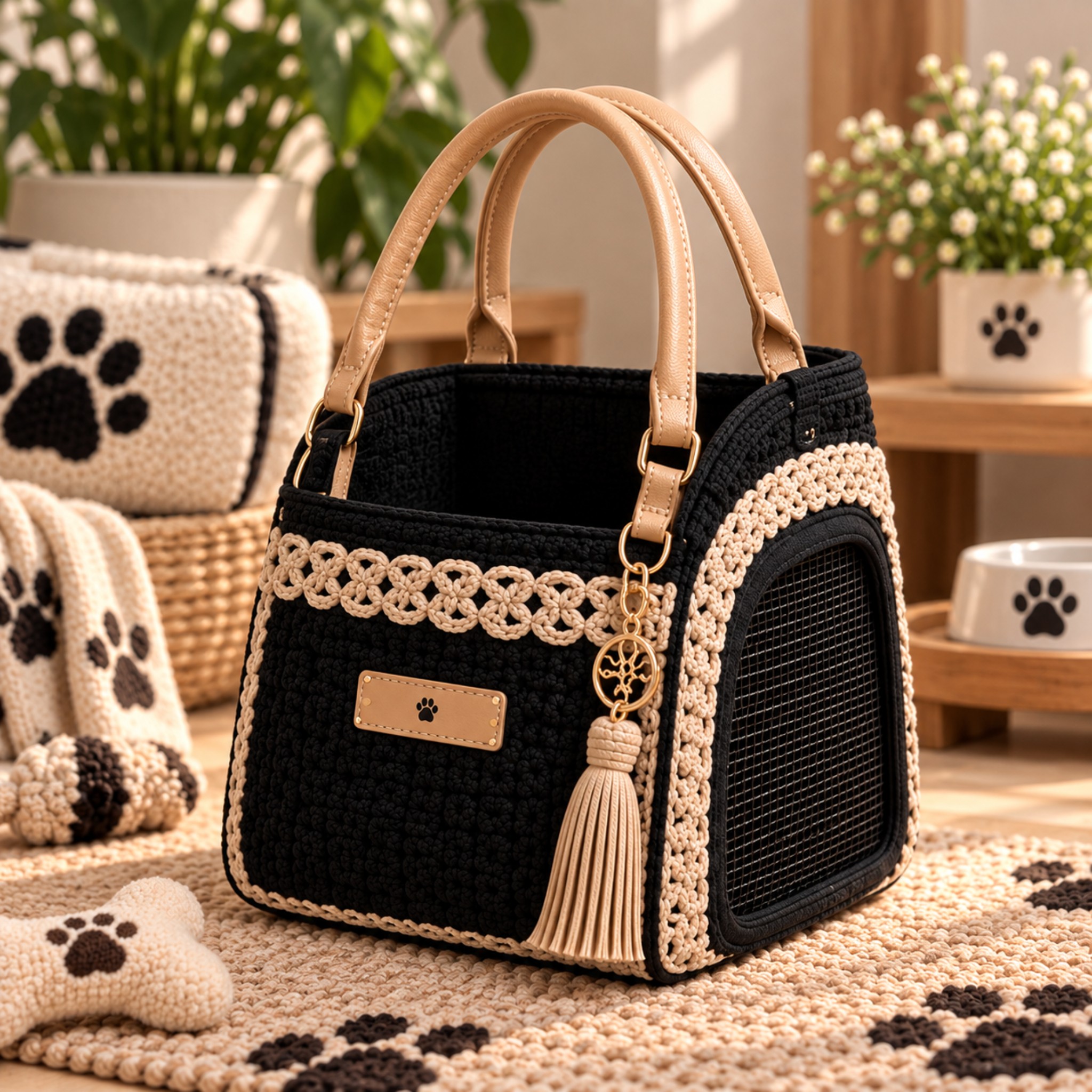 Trasportino Elegante per Gatti e Cani di Taglia Piccola